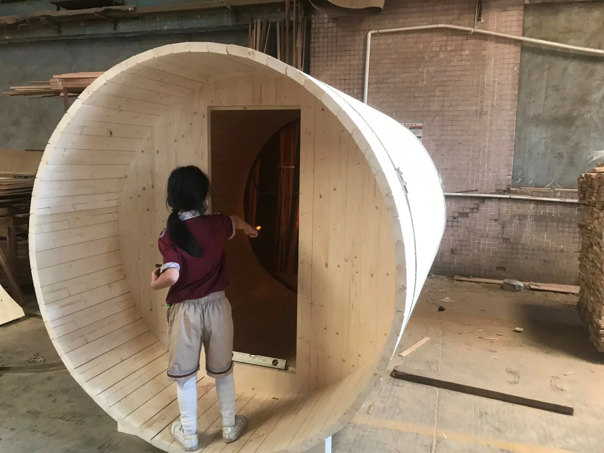 Venta directa de fábrica Sauna de madera de pino Jardín al aire libre