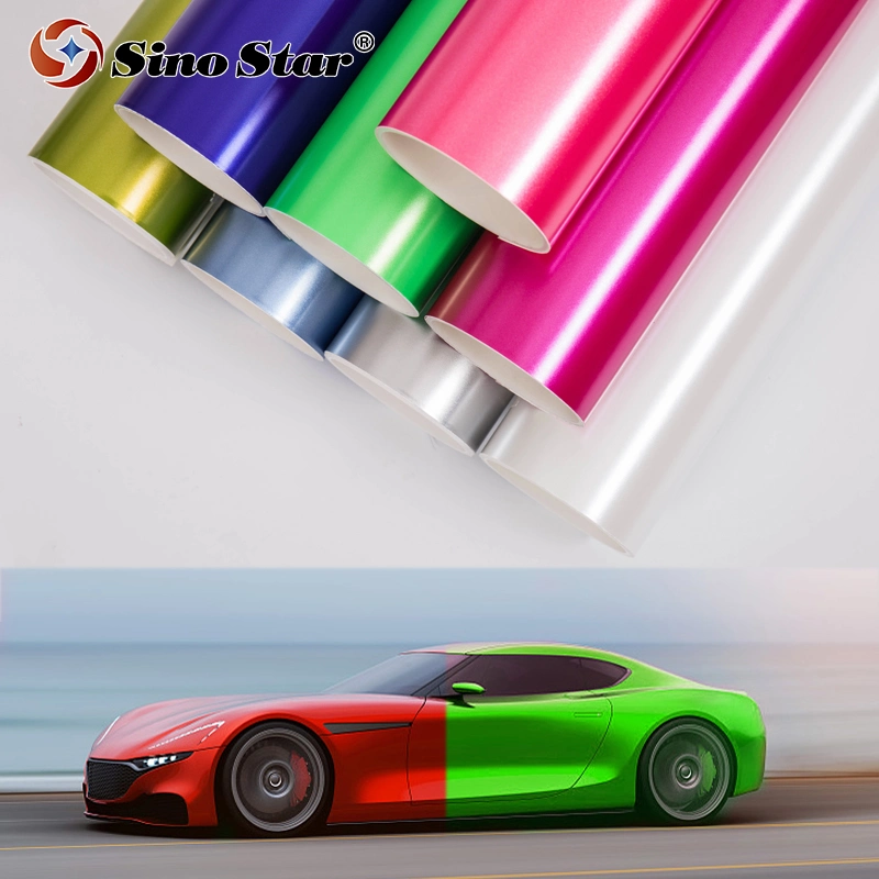 Sino Star S5m04 Premium Red Satin Chrome Vinyl Wrap with Air Bubble Free for Car Wrap Foil Covering / Coating New Car Wrap 1.52X18m