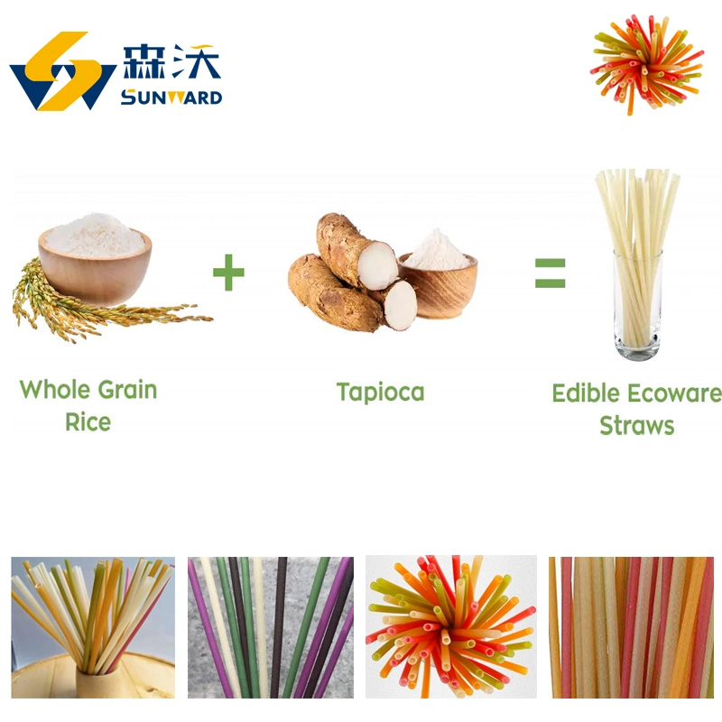 New Design Unique Factory Manufacturer Eco-Friendly Edible Juice and Water Rice Pasta Straws Processing Line / Machine / Plant