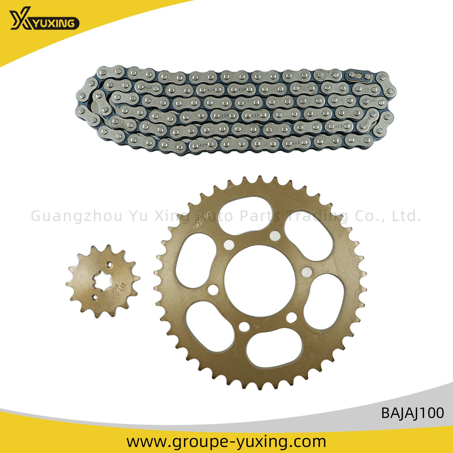 45#Steel Motorcycle Engine Spare Parts Chain Sprocket Kit for Bajaj