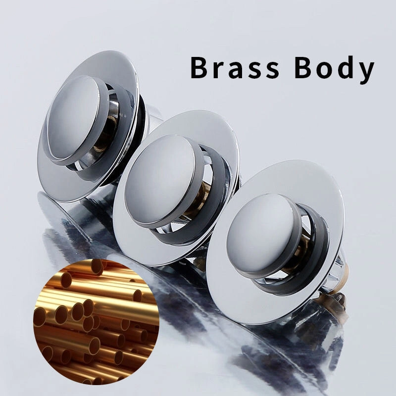 Bathroom Brass Body Sink Stopper Pop up Sink Filter Holes Universal Sink Drain Filter with Basket