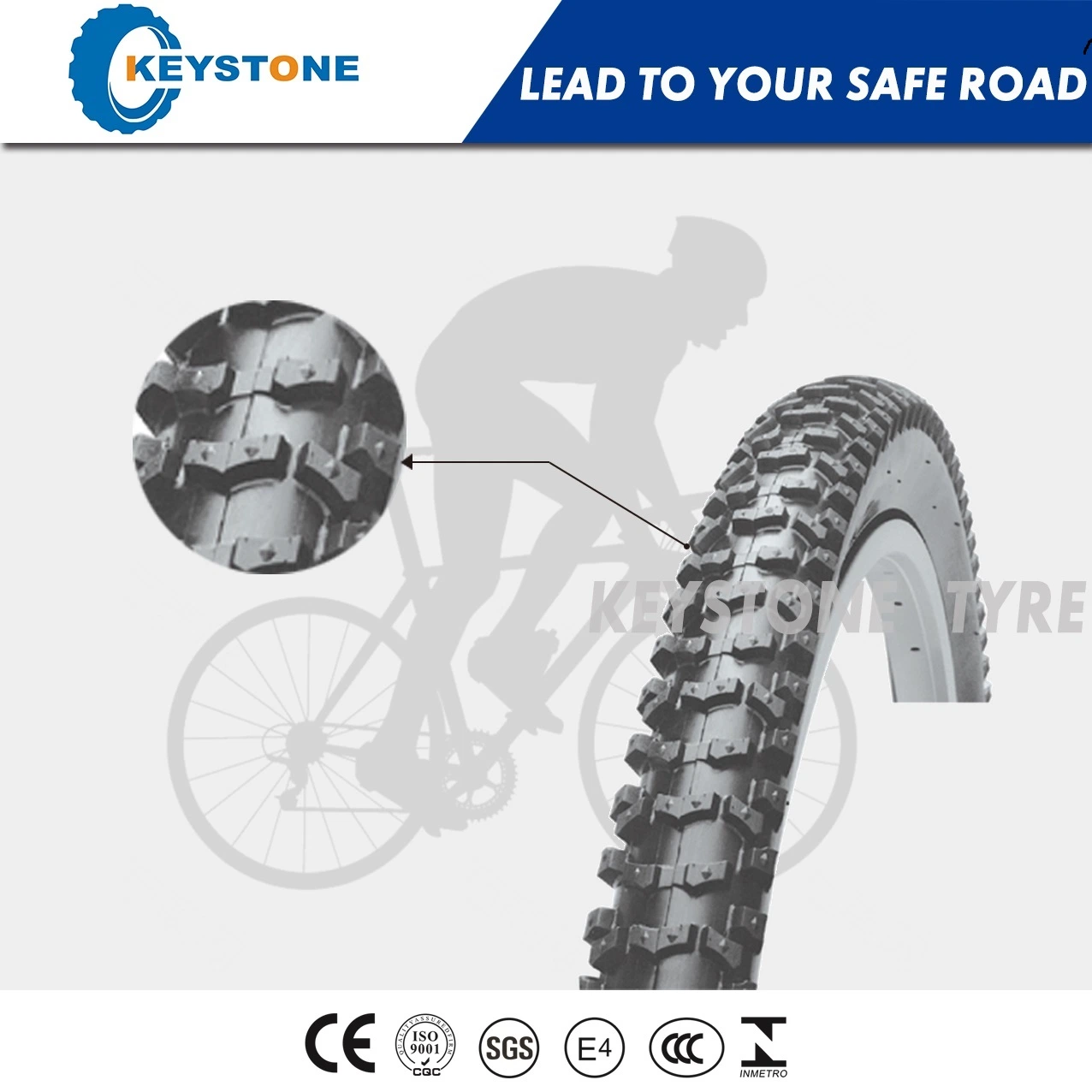 E-MARK Standard High quality/High cost performance  Cross-Country Bicycle Tyre and Bike Parts (26X2.10, 26X2.125, 20X2.125)