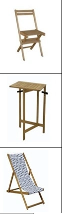 Table en bois massif, pliable pour l'extérieur