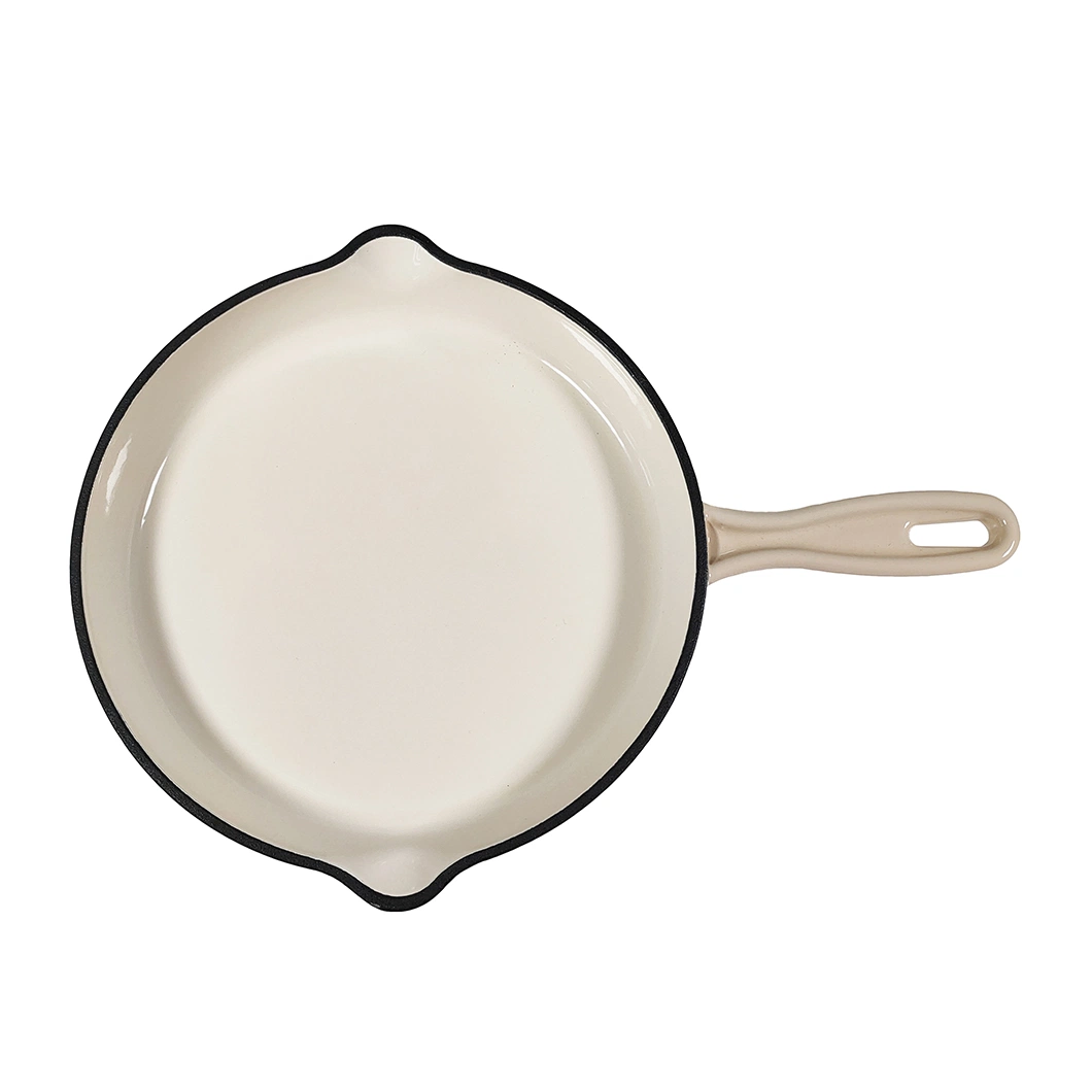 25.5 cm Francia superficial Sartén sartén redonda de cocina utensilios de hierro fundido esmaltado Crepe Pan