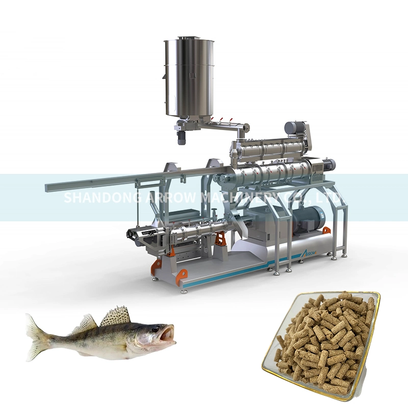 Fisch Pellet Extruder Doppelschnecke Komplette Schwimmende Fisch Futtermaschine Verarbeitungslinie