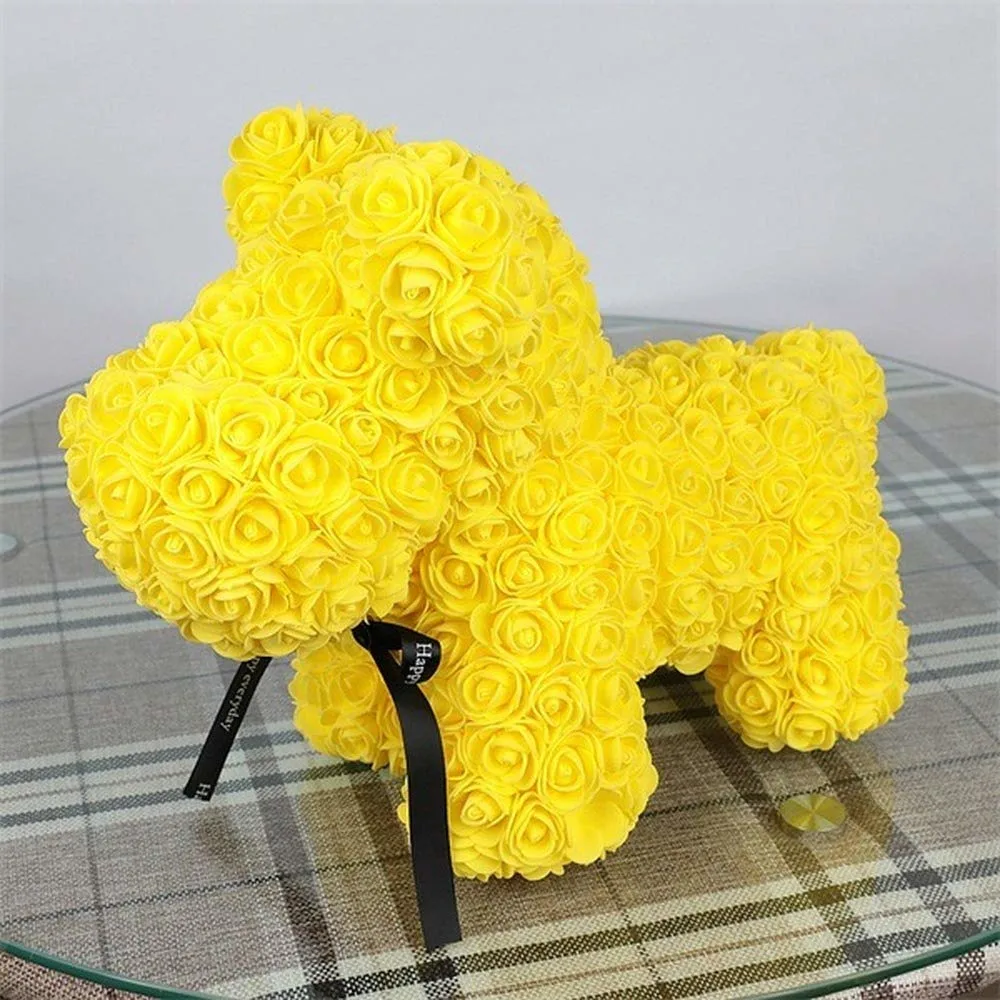 PE Foam Flower Rose Dog for Valentine's Day