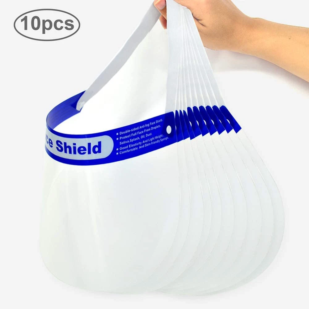 Transparent plastic Protection Face Shield Isolation Anti-Fog Full Face Shield with Sponge, in Stock