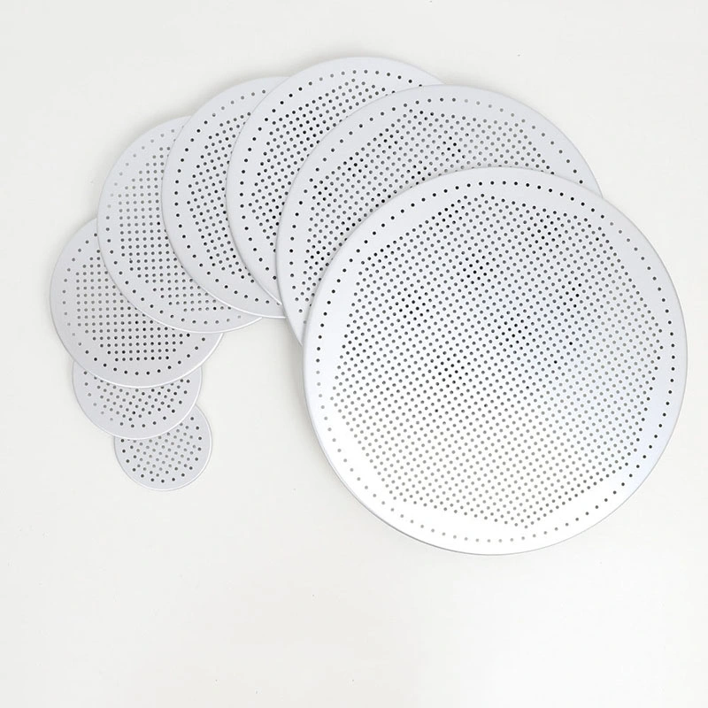 Rimless Aluminium Perforated Round Shallow Pizza Plate Pizza Pan Pizza Baking Tray