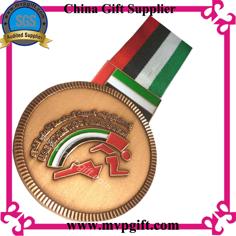 China Guangzhou OEM Custom Logo Metal Brass 3D Sports Running Race Military Souvenir Awards Gift Medal