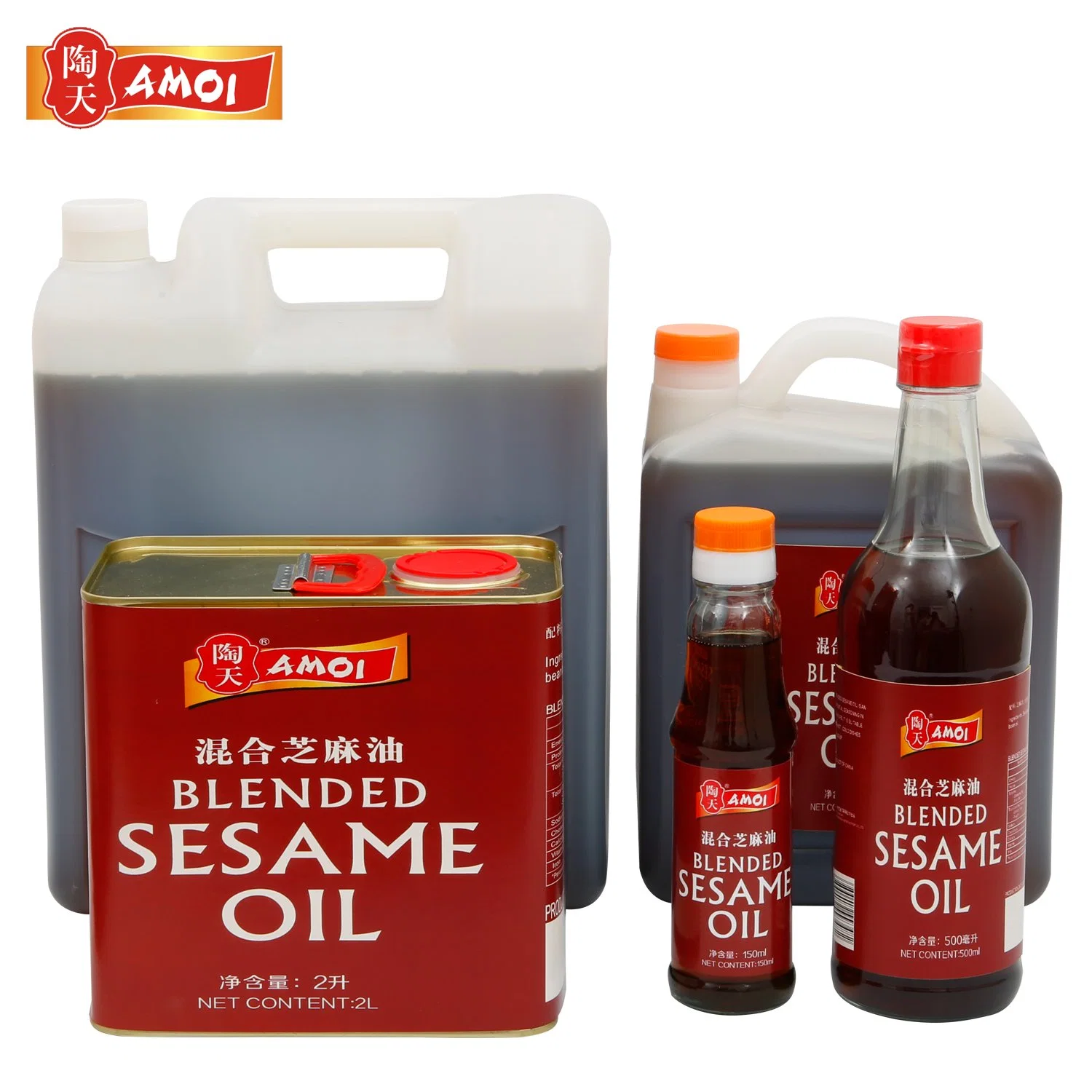 Aceite de cocina Amoi vs aceite de sésamo de Bachun Blended