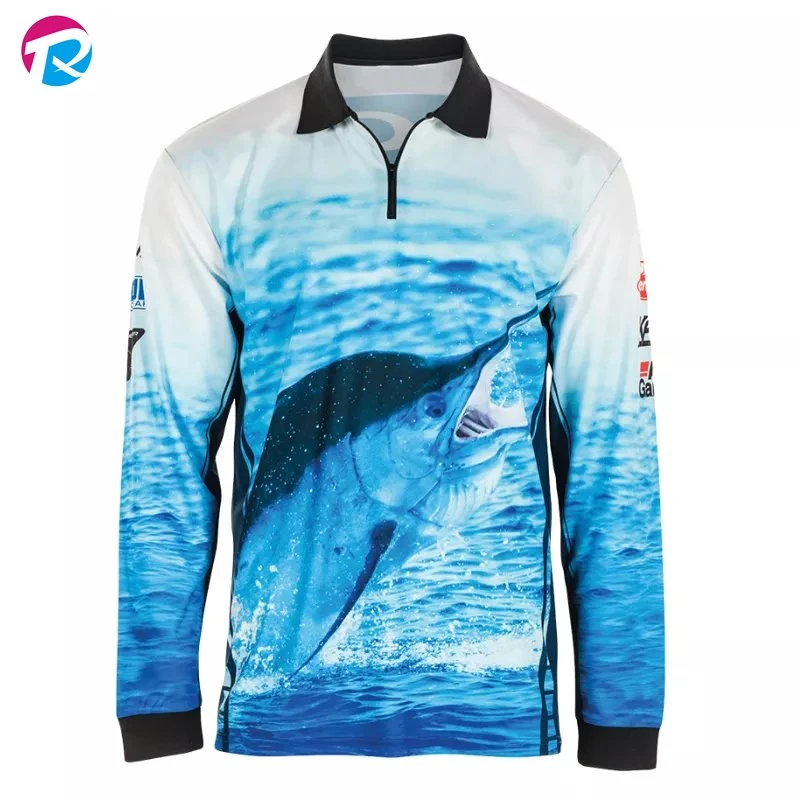 La UPF 50 protección UV de Manga Larga Camiseta de pesca de secado rápido personalizado el rendimiento de los Hombres camiseta transpirable de pesca