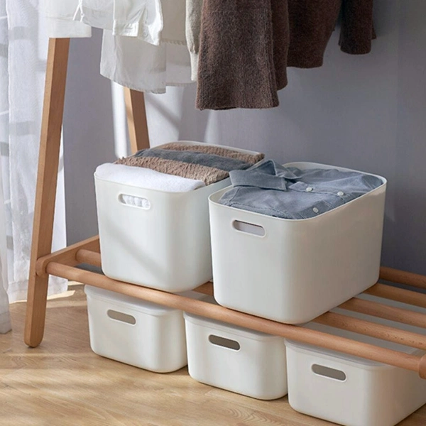 Storage Tubs with Handle and Lid Kitchenware Bathroom Pantry Organization Basket