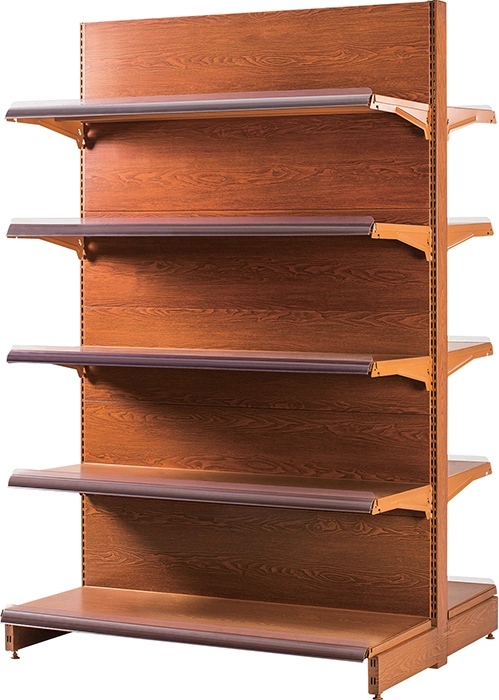 Supermarket Steel Wood Retail Shelf Wooden Store Rack Gondola Advertising Supermarket Shelves Display Rack