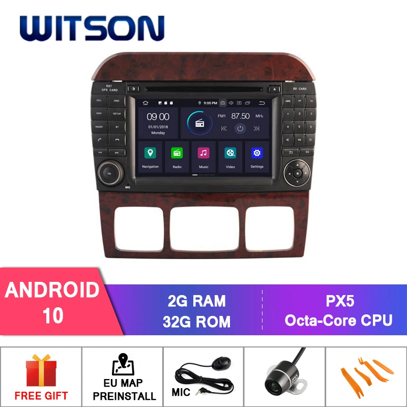 Radio de voiture Android 10 à quatre cœurs Witson pour Mercedes-Benz S W220 (1998-2005) S280 S320 S350 S400 S430 S500 VIDÉO HD 1080P