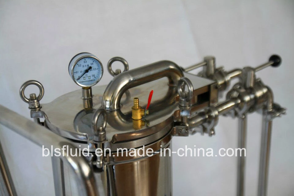 Stainless Steel Sanitary Bag Filter Cart with Sanitary Pump Assembly