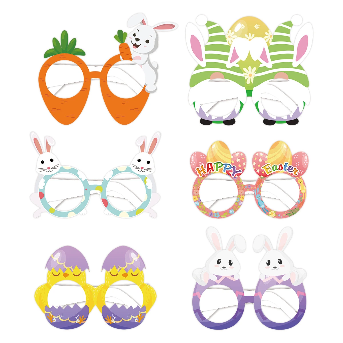 Pâques mignon drôle lunettes lapin Pâques Décoration 2022 oeufs verres Frame Party favorise la fête de Pâques cadeau d'enfant