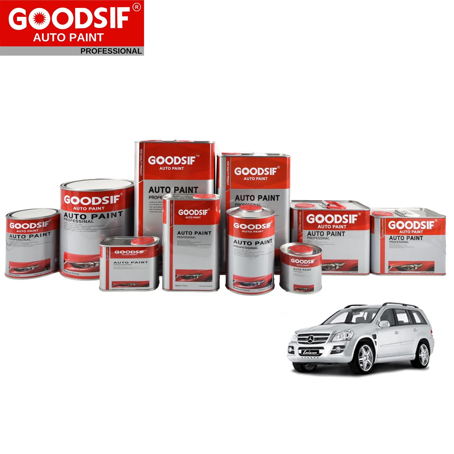 Goodsif 1K Automotive Coating Color Series 2K Clear Coat Hardener Thinner Kit Car Paint Manufacture Hot Sale Auto Paint