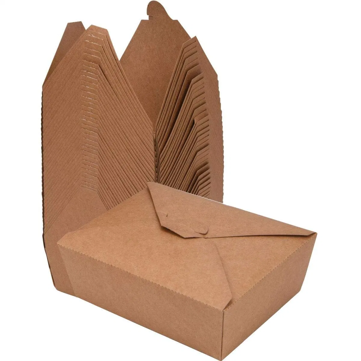 Disposable Kraft Paper Food Container Takeout Box Microwavable