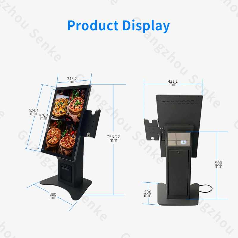 Titular de la máquina de POS pantalla táctil capacitiva de orden de los alimentos escritorio quiosco digital de pago auto ordenando el Terminal