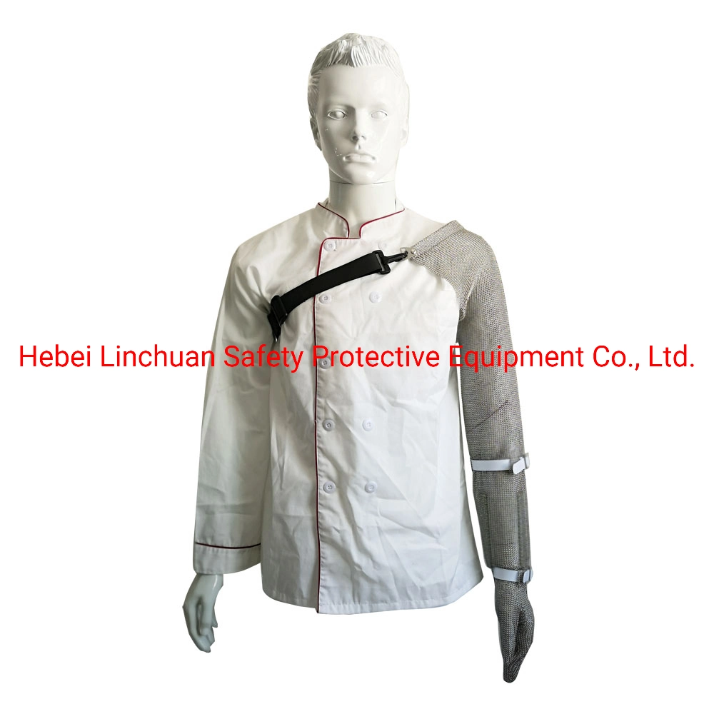 Stainless Steel Metal Mesh Double Sleeve T-Shirt Garment Is Made of Fluid Fabric of Individually Welding Rings for Comfortable Fit