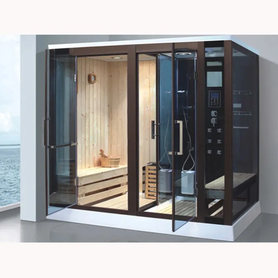 Modern Indoor Bathroom Solid Wooden Steam Cabinet Sauna Room Shower
