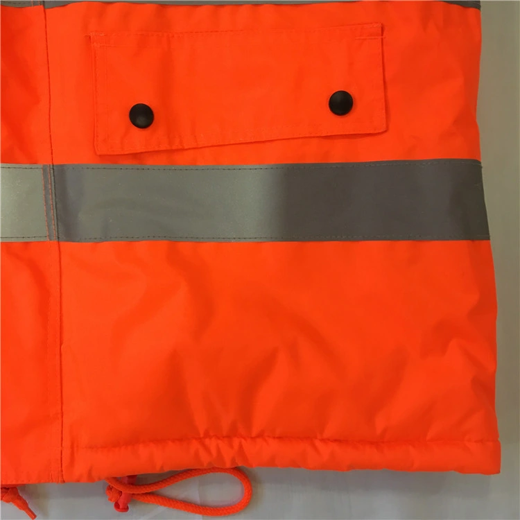 Moda Ropa de trabajo mecánico de seguridad uniformes de color Naranja reflectante Chaqueta Heavy Duty de alta visibilidad exterior resistente al agua cubra