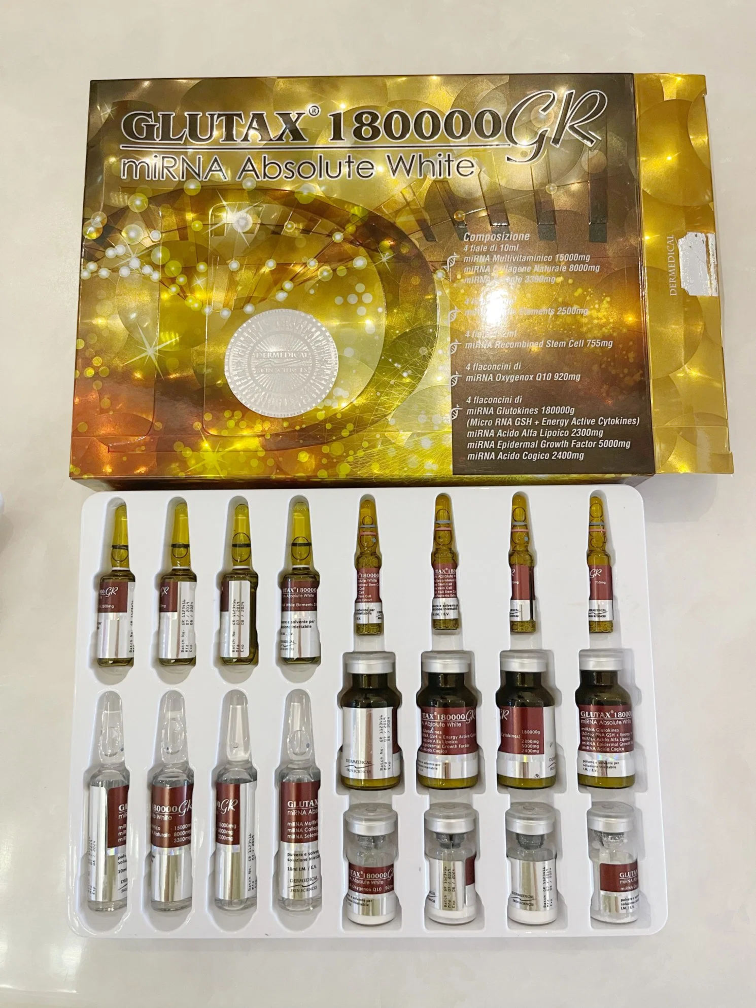 Glutax 1800000 GS Whitening Drip Glutathion mit Vitamin C Haut Aufhellung