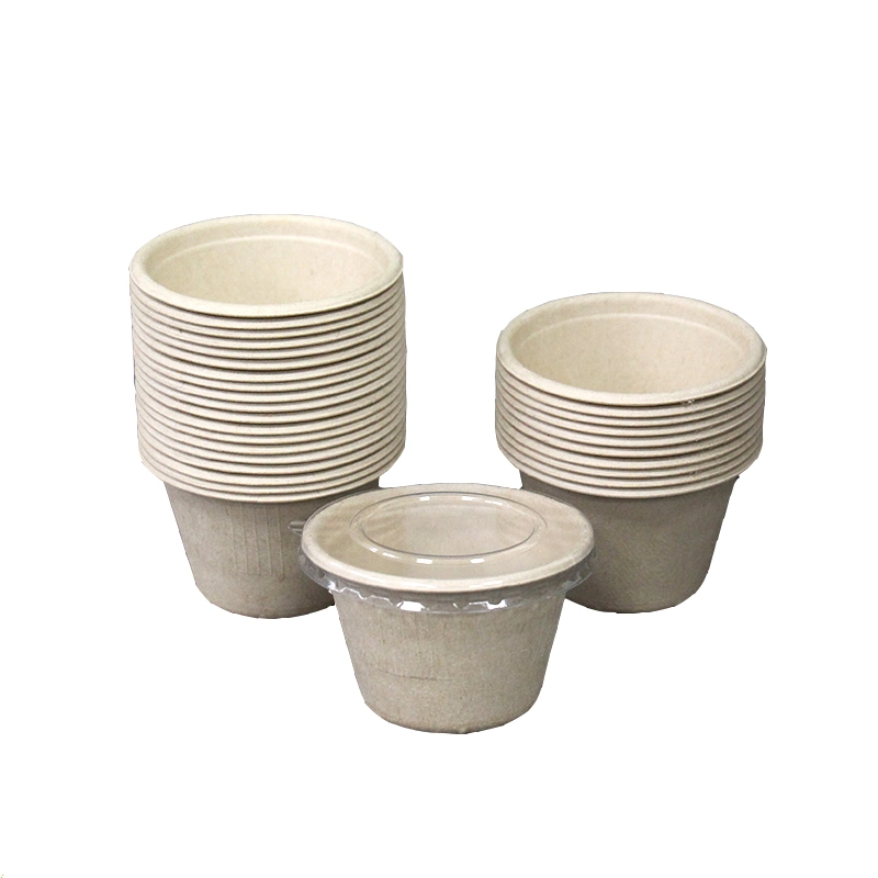 Watsonpak biodegradables de bagazo de caña de azúcar completamente compostable completo 50ml 2oz tazas impresas personalizadas