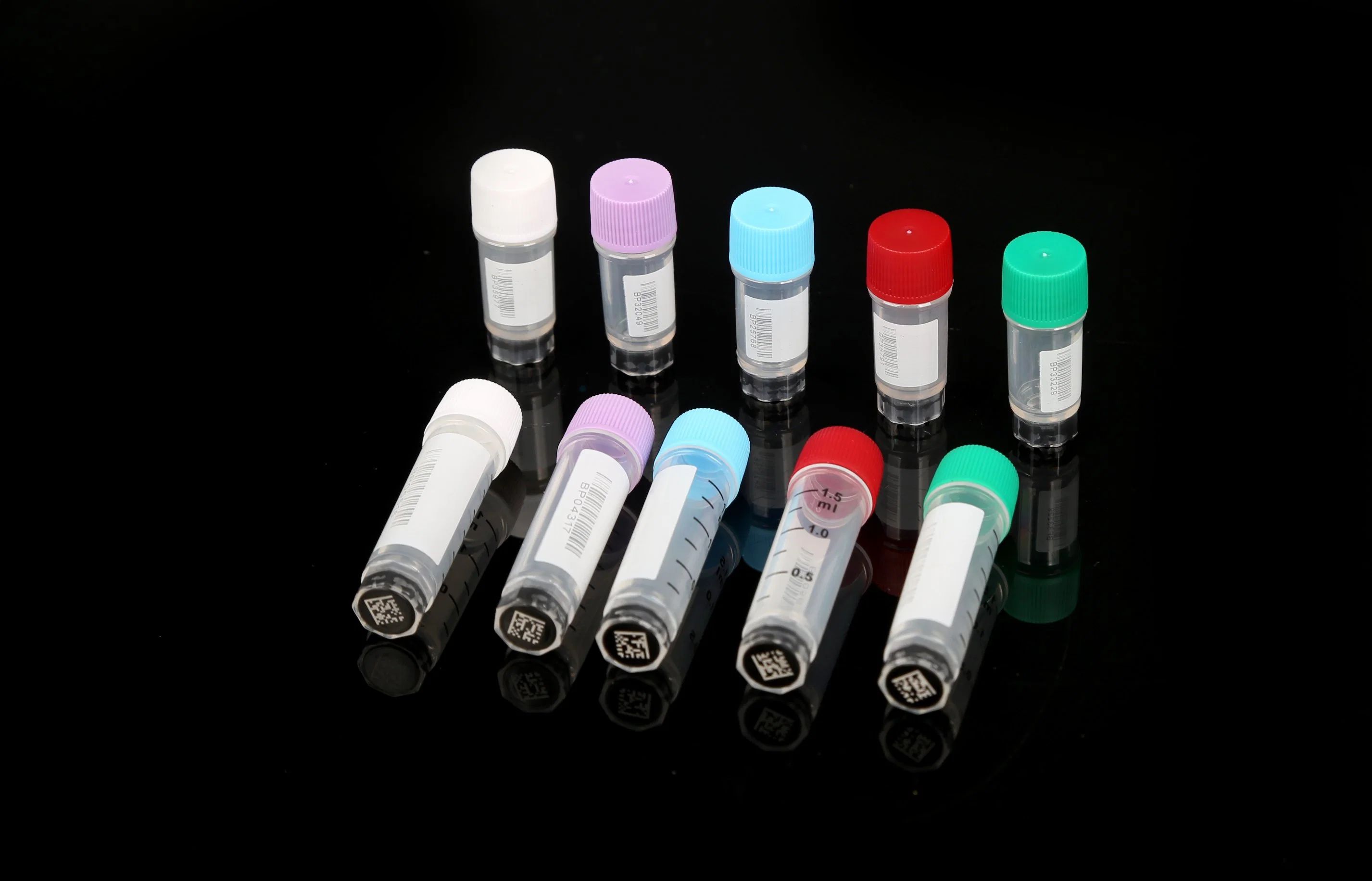 Cryogenic Vials, Sampe Tubes, 1.5ml, Bulk, New Version Tubes, Sterile, CE, ISO Certified 2D Barcode Cryovials