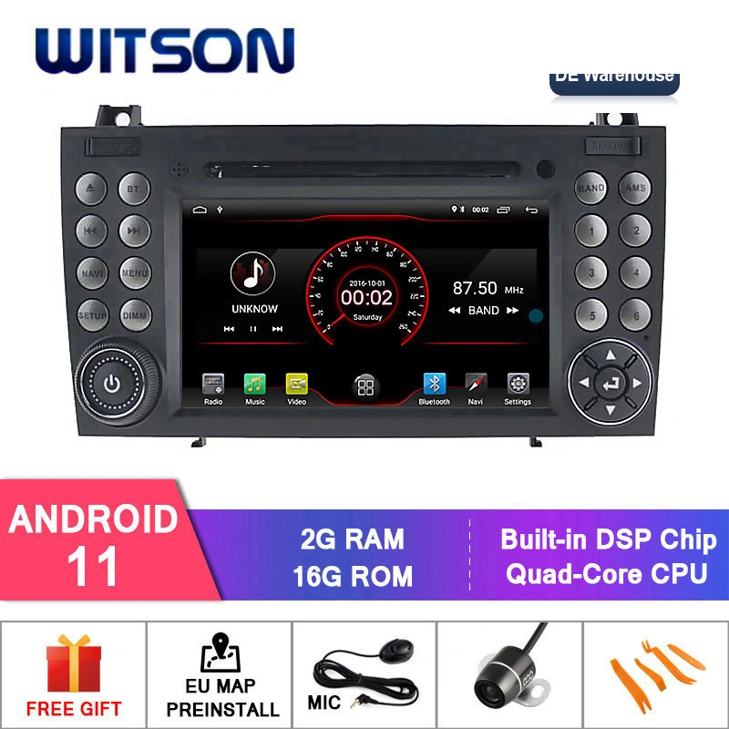 Witson Quad-Core Android 11 Auto DVD GPS für Mercedes-Benz Slk200/Slk280/Slk350/Slk55 2004-2012 unterstützt vollständige Videoausgabe an Sub-Monitor wie Mirror Link