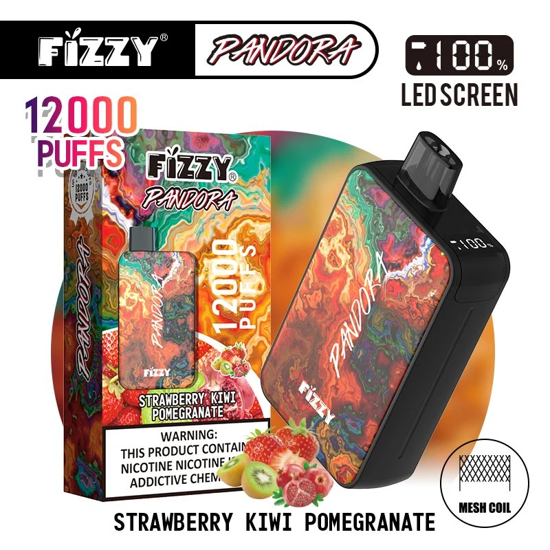 Un solo uso más reciente Fizzy Pandora 12000 Puff desechable electrónico de cigarrillos recargable VAPE con pantalla LED