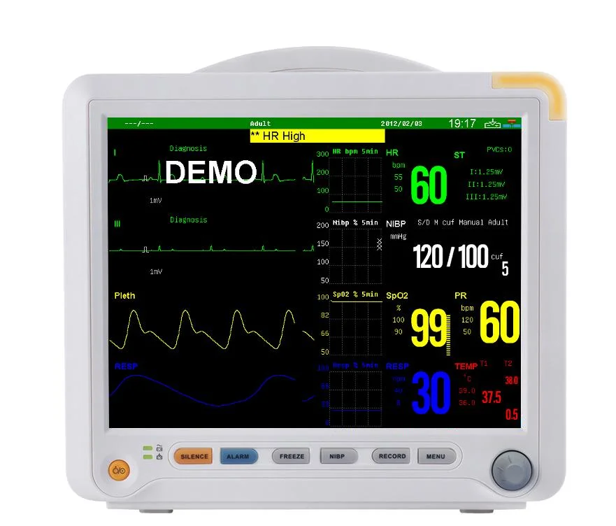 Medical Tragbare Multi-Language Bettseitgerät Sechs Parameter Blutdruck-Patientenmonitor