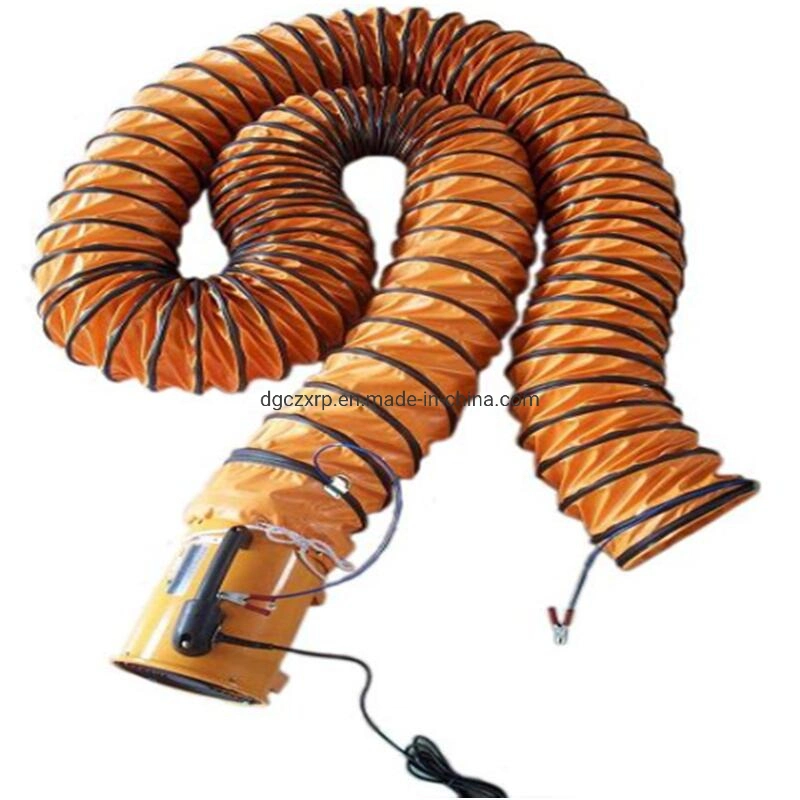 China Manufacturer PVC Material Orange Flexible Blower Ventilation Duct for Firefighting