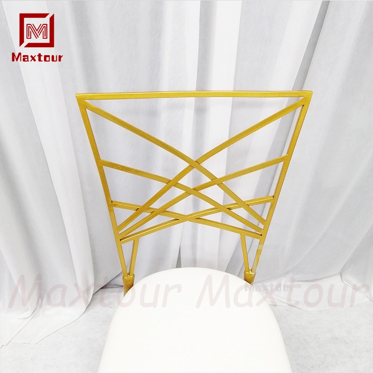 Eventos de bodas de oro de camaleón atrás de la cruz de metal Cable Silla de Comedor Salón para bodas