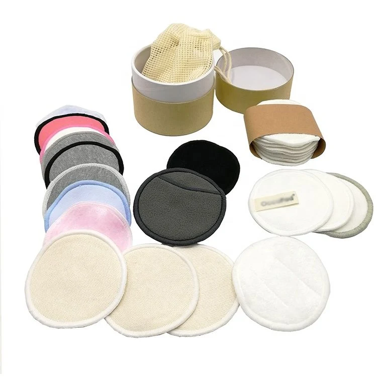 Zero Waste Cotton Runden Waschbar Bambus Wiederverwendbare Make-Up Entferner Pads