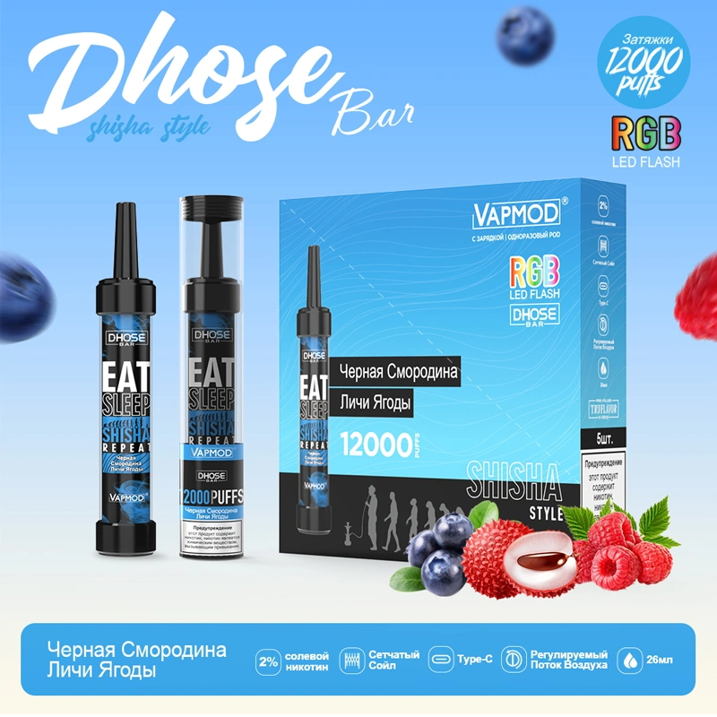 2023 New Arrival OEM ODM Disposable/Chargeable Vape Shisha 12000 Puffs Electronic Cigarette Hot Sale in Southeast Asia