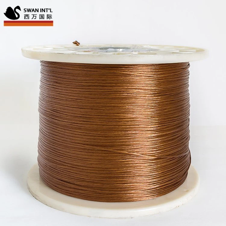 Fabricante 180 clase H con cinta adhesiva trenzada HF 0,05mm Bobinado de cable de cobre