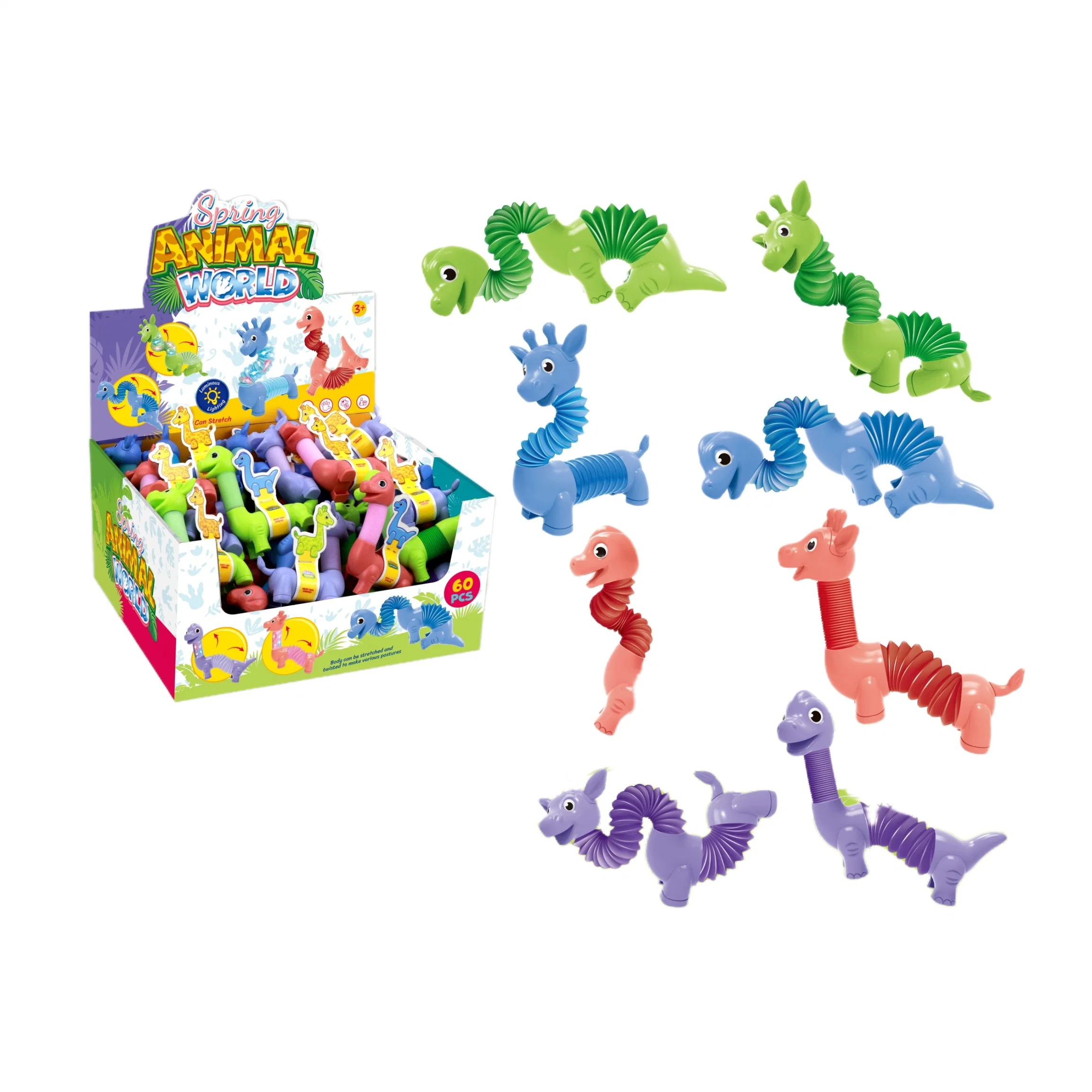 Shantou Factory Telescoping Giraffe Mix Dinosaur Toy (60PCS packing)