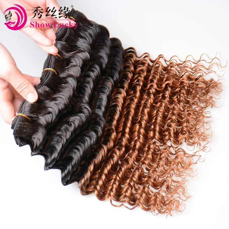 Sample Order Acceptable Peruvian Virgin Hair Cheap Price Deep Wave Ombre Hair