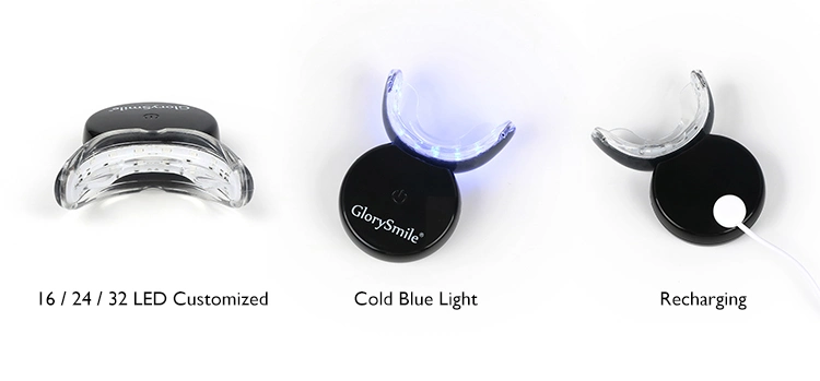 Inalámbrico de etiqueta privada de luz LED recargable Gel Whitener dientes