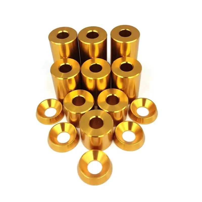 Custom Gold Anodized Sleeve Spacer Bushing