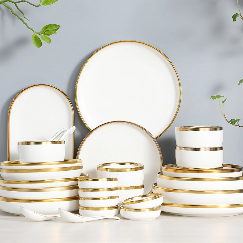 Luxus Teller Rustikale Steinzeug Reaktiv Glaze Dinner Set Keramik Porzellan Sätze