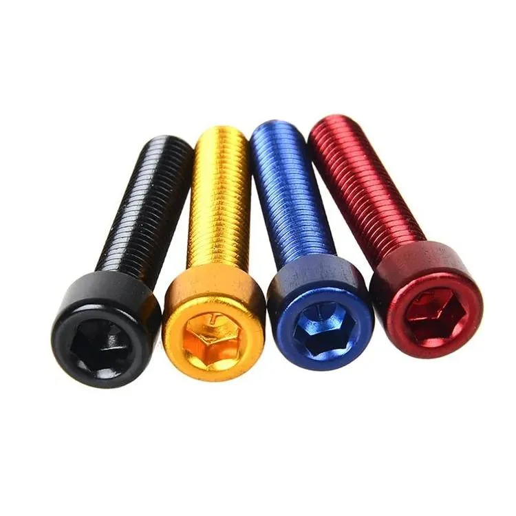 Titanium Rainbow Anodized Screw Professional Aluminum M3 Red Gold Colored Screws Full Thread Customer Special Nuts