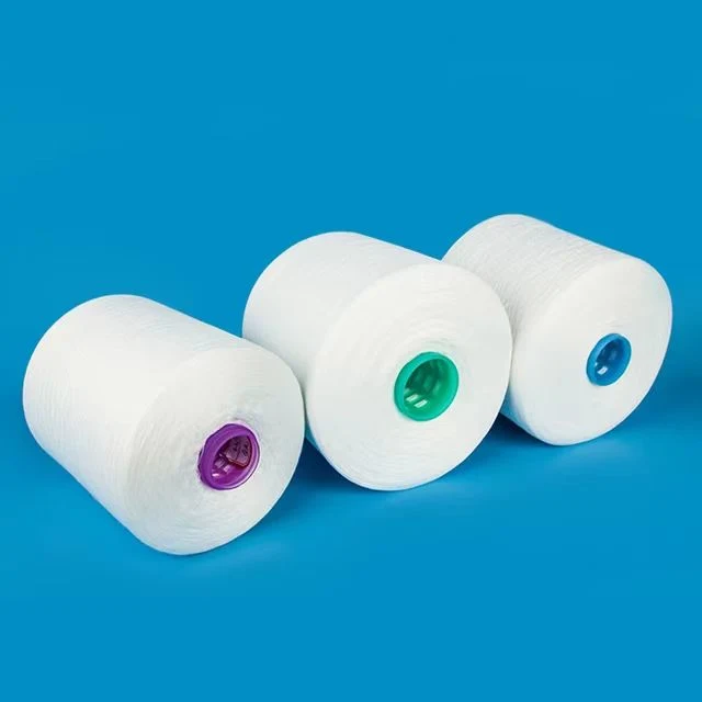 Top Grade Best Price China Manufacturer 100% Spun Polyester Yarn Paper Cone/Plastic Dye Tube Raw White/Dyed Colors for Sewing Thread Jean Clothing Garments