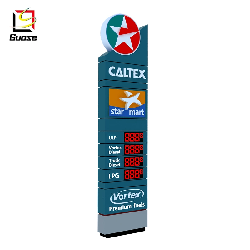 Modern Petrol Station Design Gas Station Canopy Roof Pylon Sign Advertising Billboard