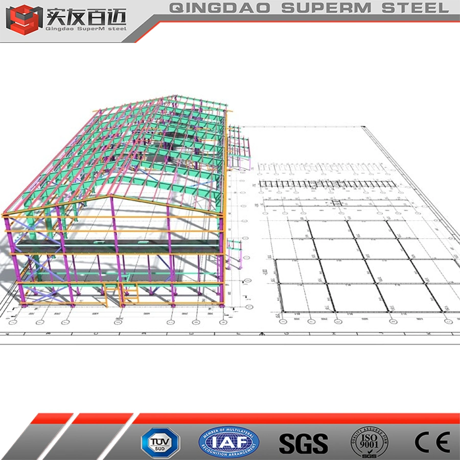 Top-Sales Modern Pre-Engineering Light Steel Metal Prefab Warehouse Buildings Office