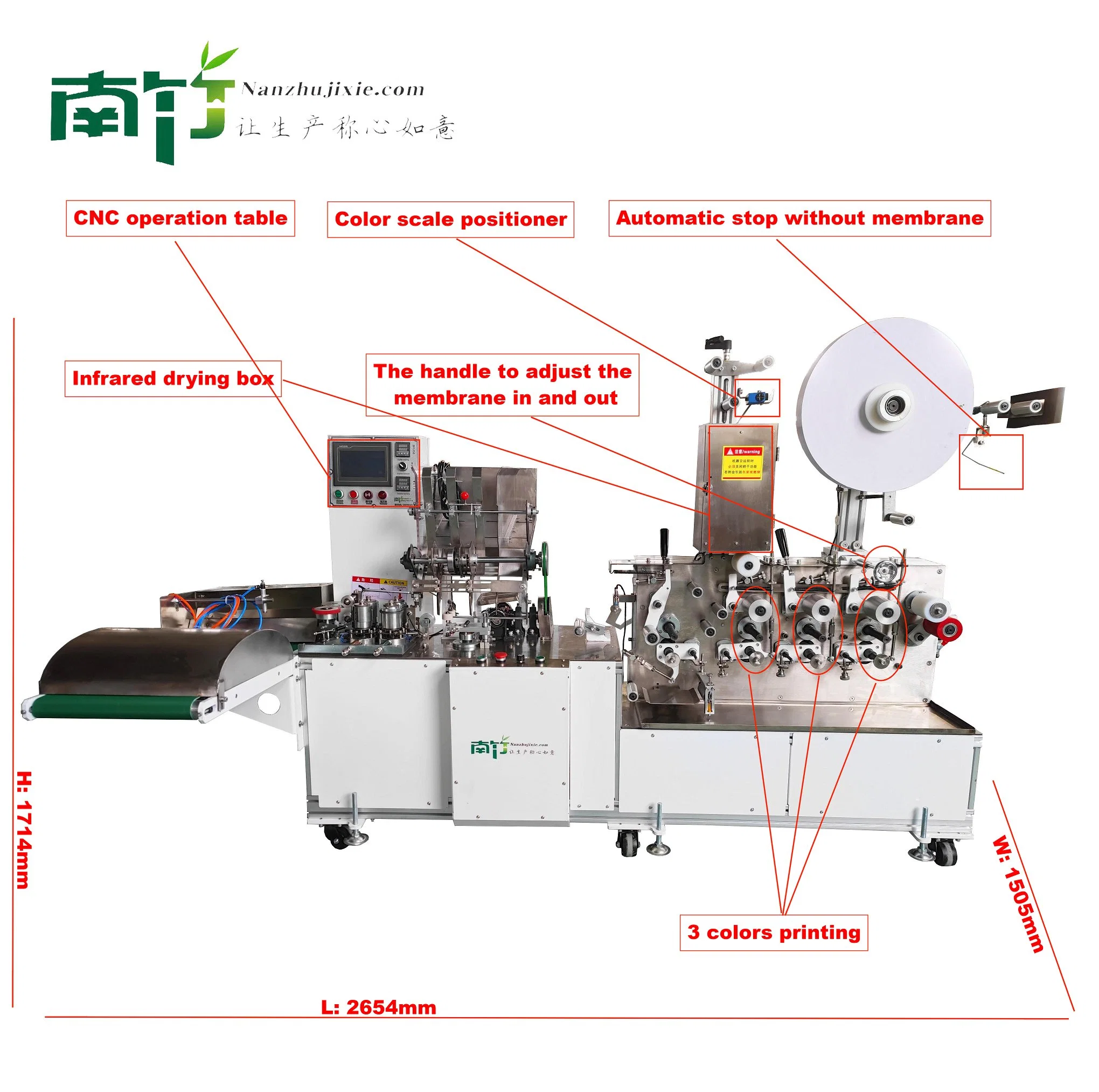 Full-Auto 3 Colors Printing Chopstick Packing Machine (paper film wrapped)