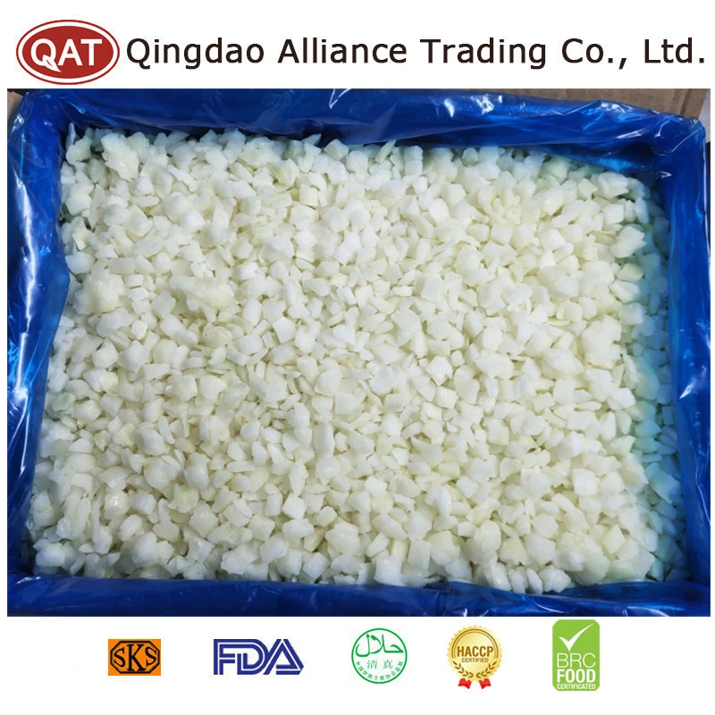 China IQF 10mm or 6mm Onion Diced Frozen Onion Cubes with Good Quality