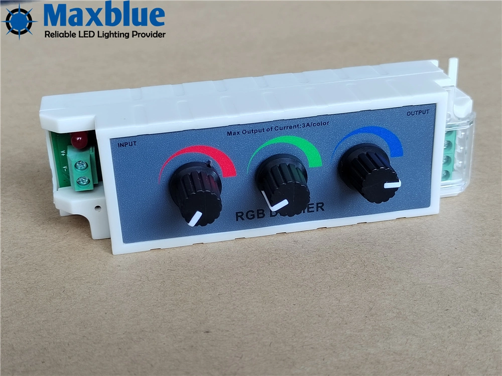 Rotatable RGB LED Dimmer Controller 12V-24VDC 3X3a for LED Strip