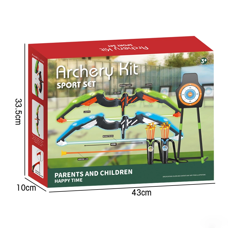 Outdoor Sport Shooting Traget Game Archery Kit Toy Archery Bow Arrow Toy 2 Set for Kids